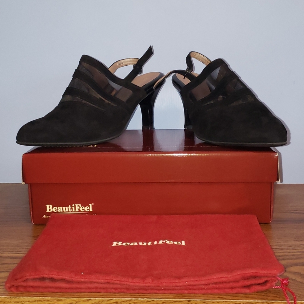 BeautiFeel black suede/mesh nury dress shoes